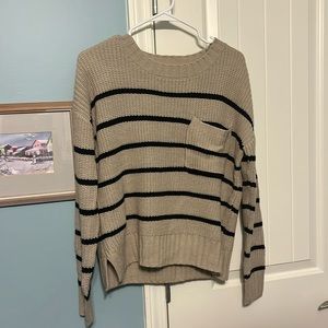 Pink Rose Striped Sweater